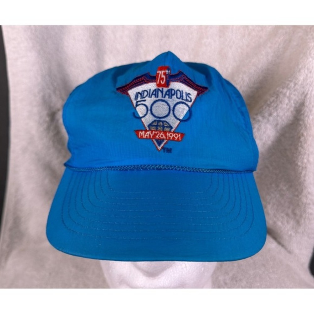 Vintage 1991‎ Indy 500 Cap Rope Hat 75th anniversary Blue